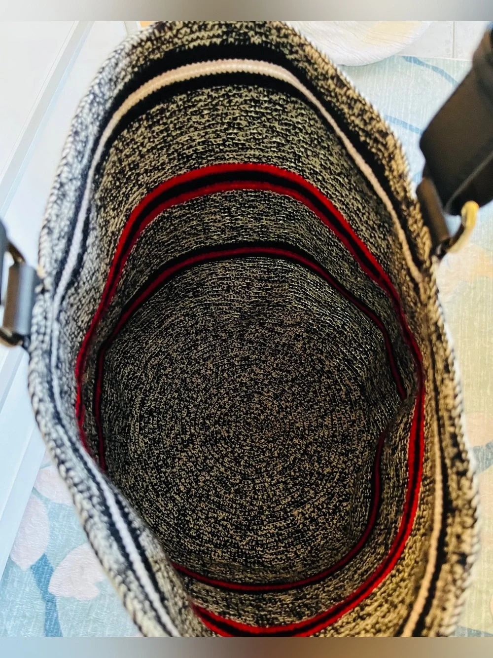 Gorgeous Bucket Bag with leather shoulder strap & Accents! Pristine condition